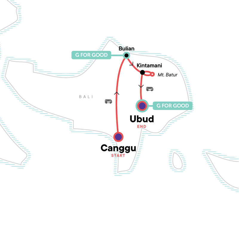 Bali Unplugged: Surf, Sunrise & Village Vibes Map