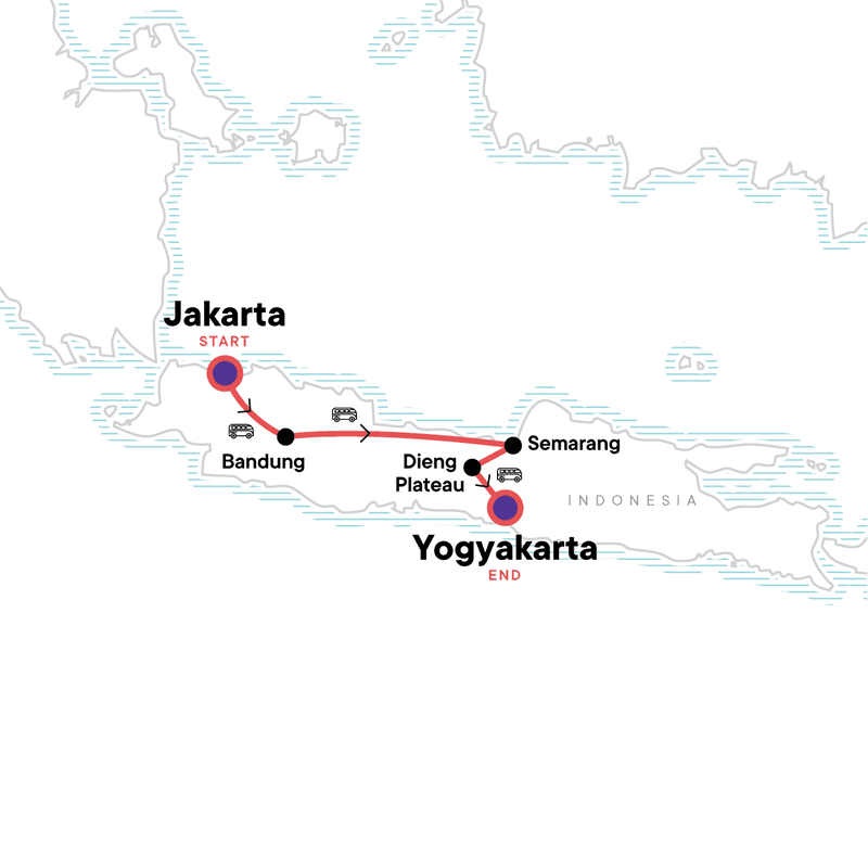 Highlights of Java Temples & The Dieng Plateau Map